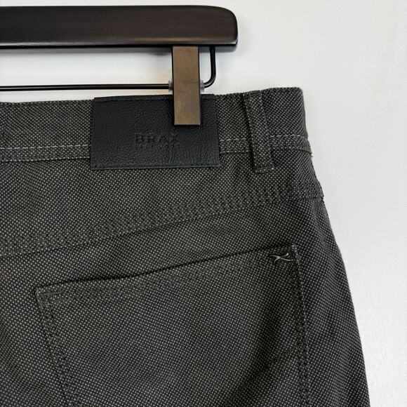 BRAX Mens Cooper Fancy Regular Pants Brown Black - Size 33x30 - Picture 8 of 13